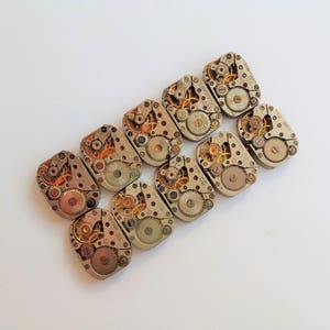 Watch Parts Vintage Movement Steampunk Art Lot 10 pc. Mechanisms Shiny/Matt, 18mm image 3