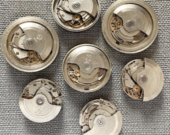 Watch Parts 7 pc. Automatic Movement, Vintage Gear, Steampunk