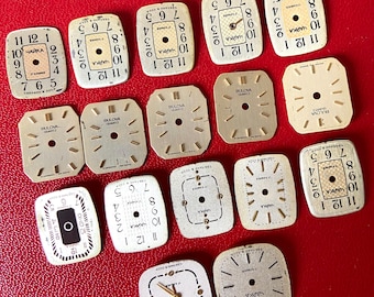 Watch faces, Vintage dials, set 17 pc., Watch parts, Steam Punk Project, Altered Art