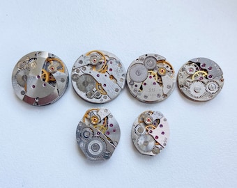 Lot de 24 mouvements de montres mixtes, mécanismes de montres vintage, pièces steampunk, projet créatif