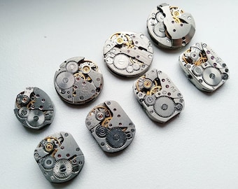 Lot 40 Watch Parts Vintage Mechanisms Steampunk  Movements