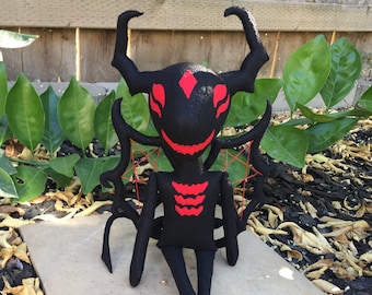 XL Zalgo Demon Doll, handmade plushie decor, unique felt doll, horror decor, creepy doll