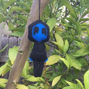 Eyeless Ornament, unique plushies, handmade gifts, horror dolls,creepy dolls,felt plush, handmade creepy gift, gamer room decor, made in USA