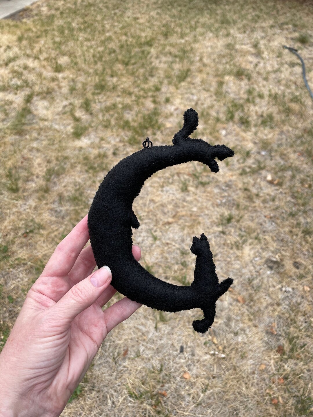 Playful Kittens Ornament, Black Cat Gift, Felt Ornament, Cat Lovers