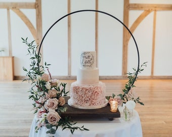 Cake Hoop Stand. Hoop and base sold separately - made with reclaimed RECYCLED old rustic timber. Please read listing info.