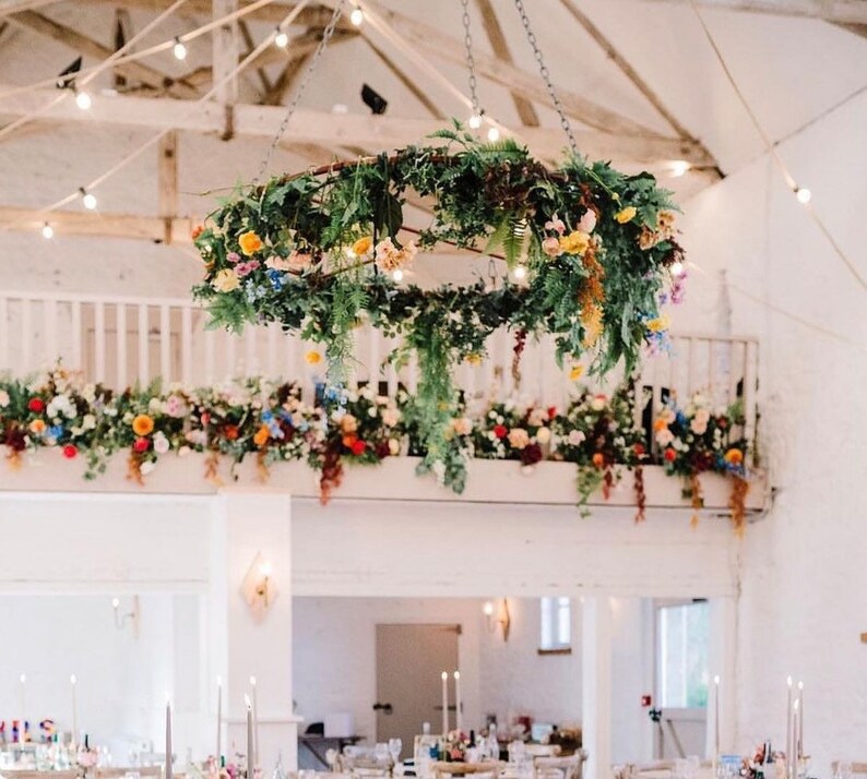 Hanging Floral installation support structure. Hanging Wreath Floral chandelier ideal for florists. Hanging kit available. image 7