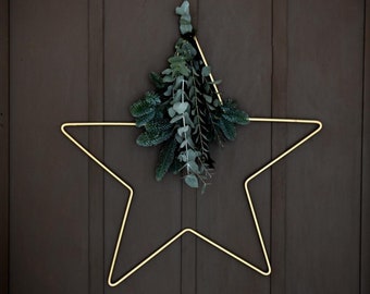 STAR wreath. Heavy duty 10mm. Christmas wreath hoop.