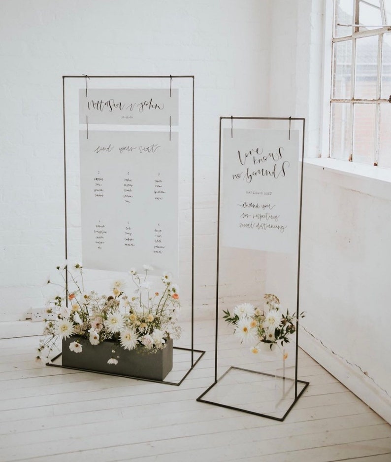 Seating plan frame. Minimalistic backdrop stands ideal for | Etsy