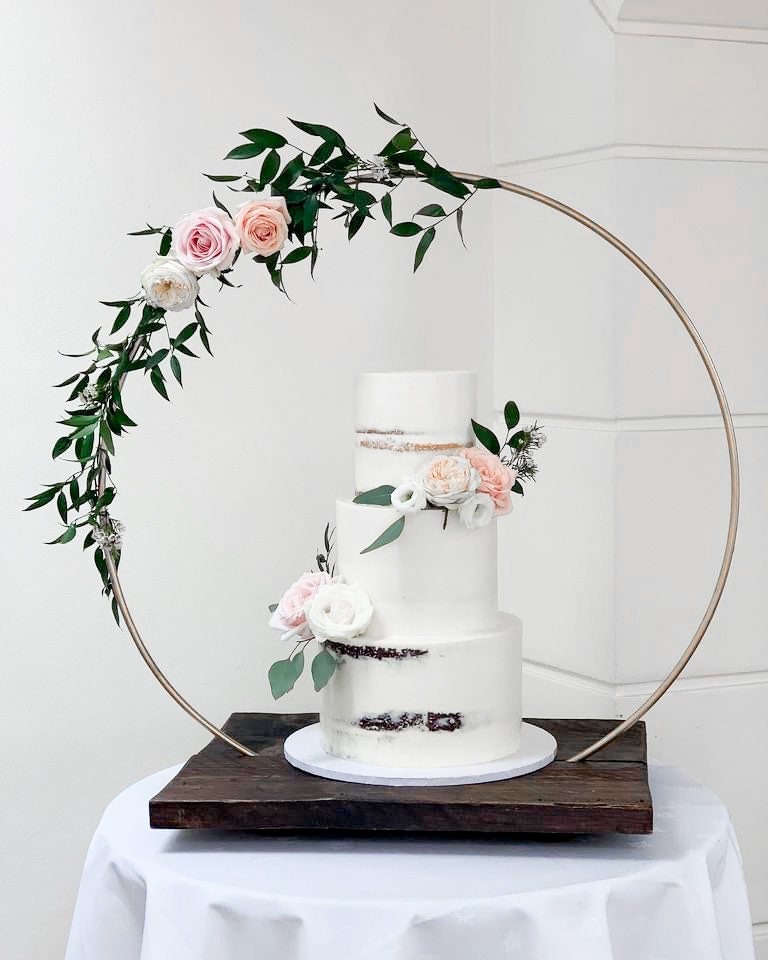 Rustic RECYCLED Wooden Cake Stand. . Hoop and Base Sold Etsy UK