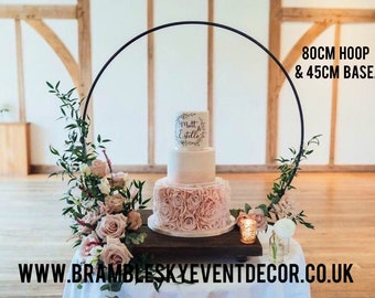 Cake Hoop Stand - Please note - Hoop and base sold separately - made with reclaimed RECYCLED rustic timber. Please read listing info.