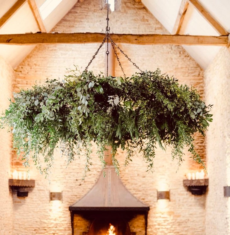 Hanging Floral installation support structure. Hanging Wreath Floral chandelier ideal for florists. Hanging kit available. image 6