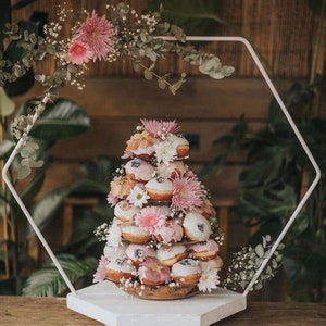 Large Hexagon Wedding cake stand only comes as a complete set please read listing for sizes and descriptions. image 10
