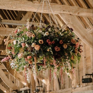 Hanging Floral installation support structure. Hanging Wreath Floral chandelier ideal for florists. Hanging kit available. image 1