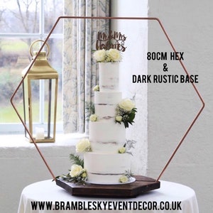 Large Hexagon Wedding cake stand only comes as a complete set please read listing for sizes and descriptions. image 1