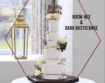 Large Hexagon Wedding cake stand only - comes as a complete set - please read listing for sizes and descriptions.