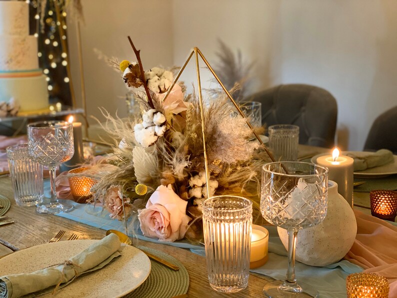 Triangle Table centre piece or Geo decor for your Geometric Wedding. image 6