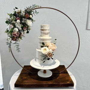 Cake Hoop Stand. Hoop and base sold separately - made with reclaimed RECYCLED old rustic timber. Please read listing info.