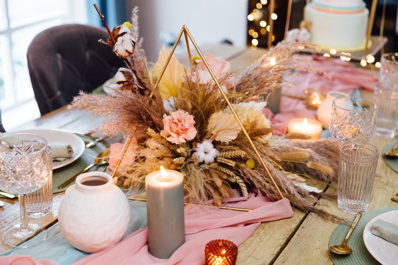 Triangle Table centre piece or Geo decor for your Geometric Wedding. image 5