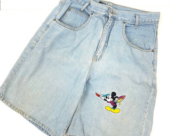 mickey mouse jean shorts womens