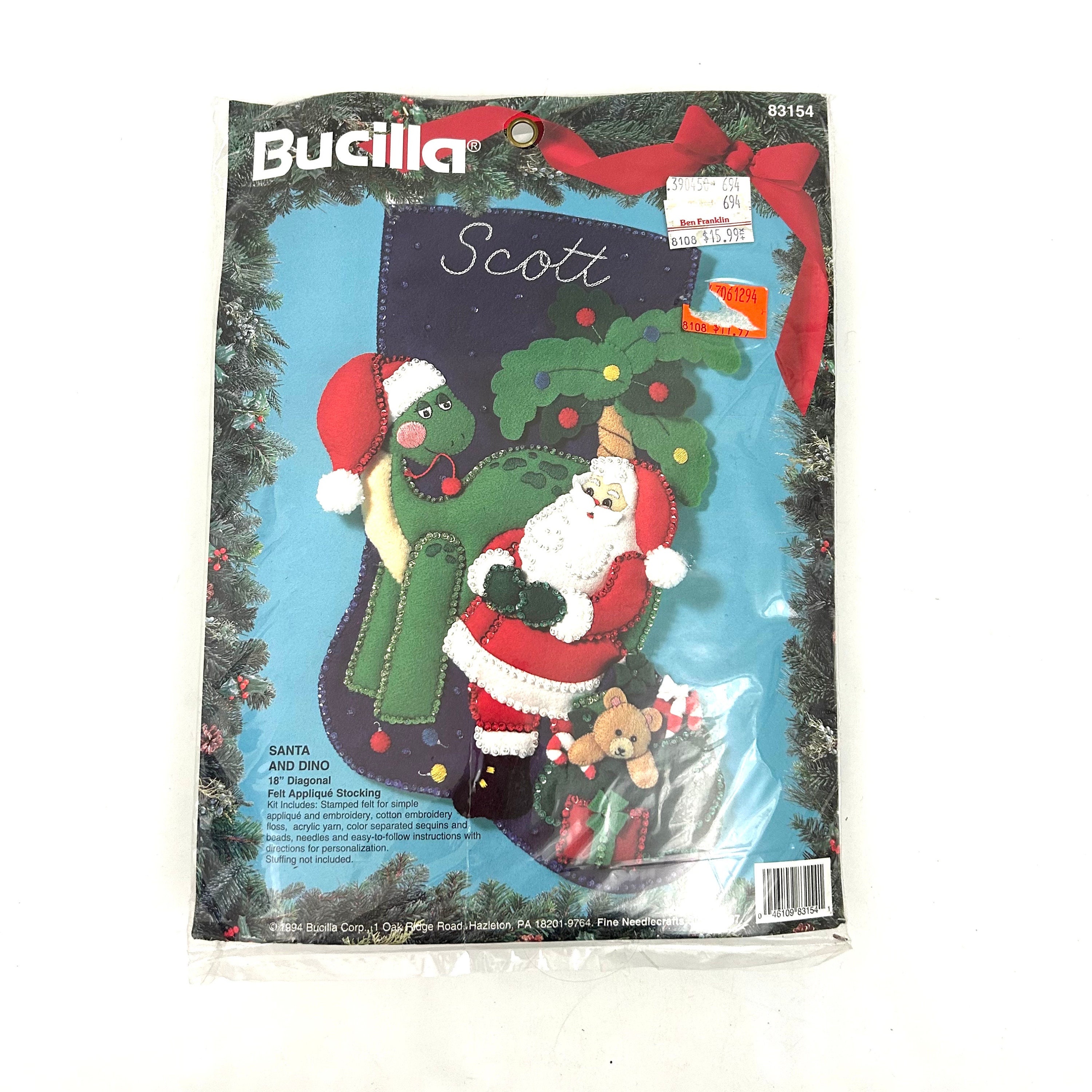 Shop Plaid Bucilla ® Seasonal - Felt - Stocking Kits - Dino Santa