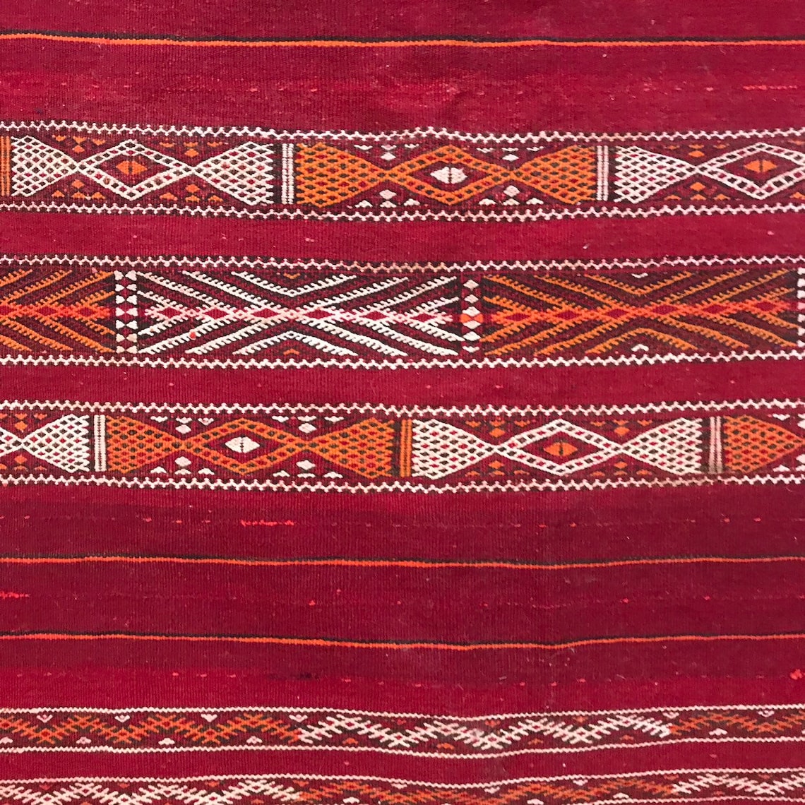 Vintage Woven Wool Rug Tapestry Red 63x106 Kilim Blanket Etsy