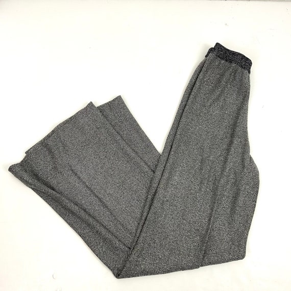 Vintage XS/S Metallic Bell Bottom Pants Silver Sp… - image 6
