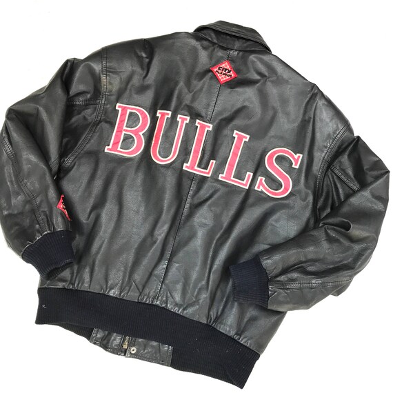 Vintage City Players Medium Leather Jacket Chicago Bulls Image 0