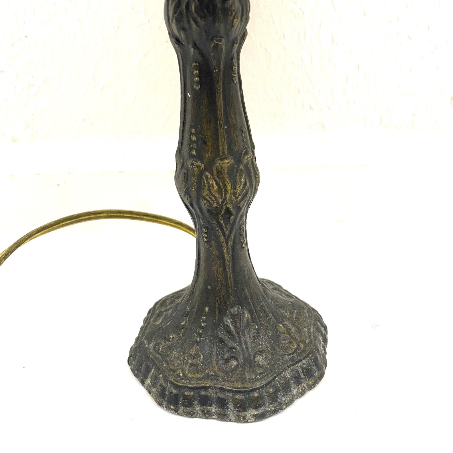 Vintage Brass Bedside Lamp Beaded Shade Victorian Cottagecore Etsy