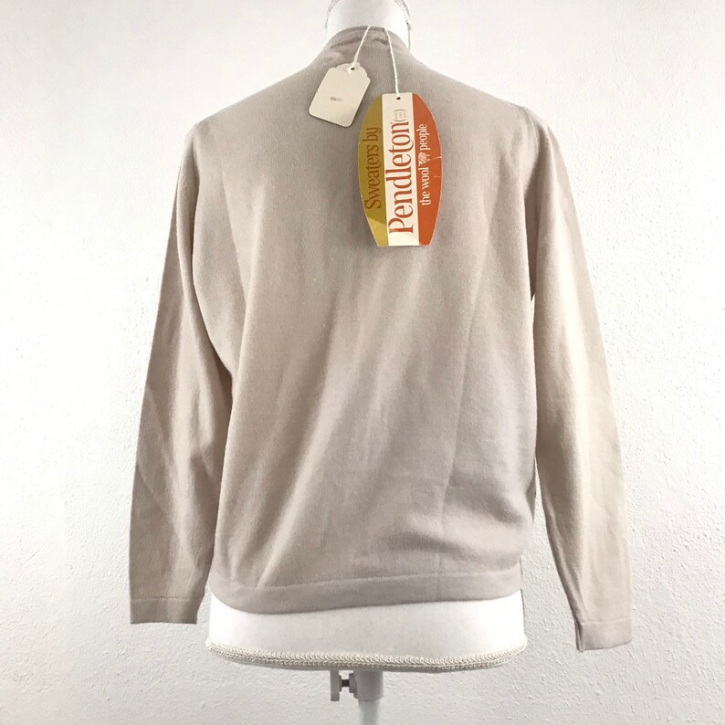 Cardigan Sweater 1950s Women Gray Wool Soft* Med NEW Vintage Pendleton Size 40