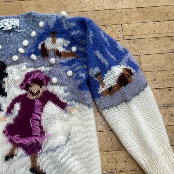 Vtg 1980s Samantha Taylor MED Sweater Figure Skat… - image 4
