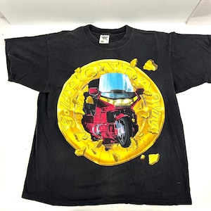 vintage 90s Honda Goldwing XL T Shirt Motorcycle Biker Black USA Rare Single Stitch