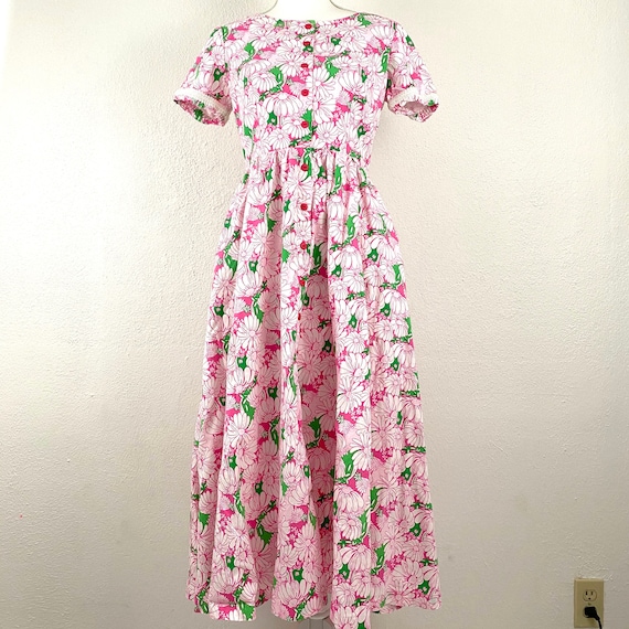 Vintage Lilly Pulitzer Sz 8 Dress Prairie Pink Gre