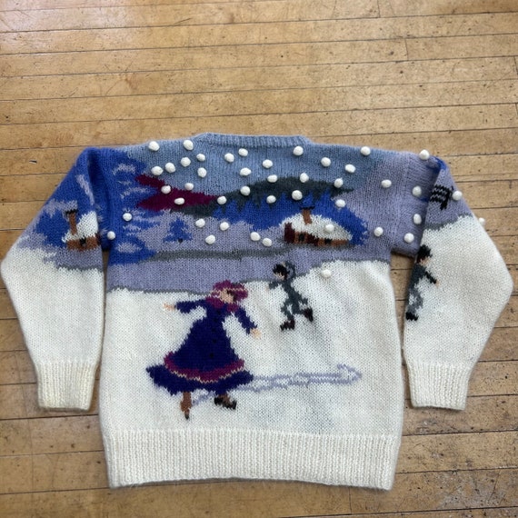 Vtg 1980s Samantha Taylor MED Sweater Figure Skat… - image 2