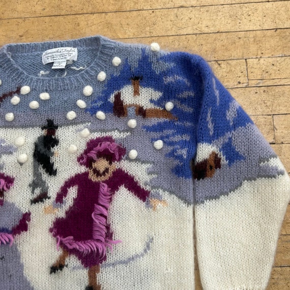 Vtg 1980s Samantha Taylor MED Sweater Figure Skat… - image 3