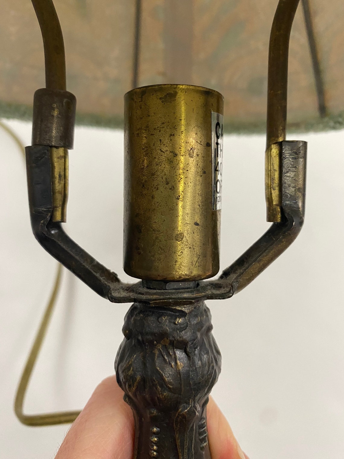 Vintage Brass Bedside Lamp Beaded Shade Victorian Cottagecore Etsy