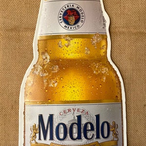 Models Cerveza Mexico Beer Bottle Embossed Metal Sign, Bar, Game Room, Man Cave Decor