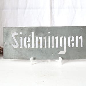 Oude stencil Sielmingen Groot metalen stencil Schildersjabloon Metalen letters Landhuisdecoratie Boerderijinterieur Industriële stijl