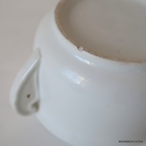 Bol en porcelaine blanche Grande assiette creuse antique avec poignées Vaisselle de ferme rustique 1899 image 6