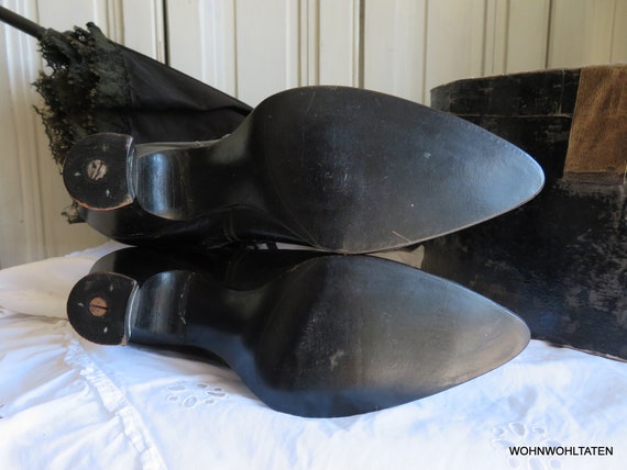 Antike viktorianische Schnürstiefel Schwarze Lederstiefel Hohe vintage Damenstiefel Steam Punk Vintage Schuhe Antike viktorianische Schnürstiefel Schwarze Lederstiefel Hohe vintage Damenstiefel Steam Punk Vintage Schuhe