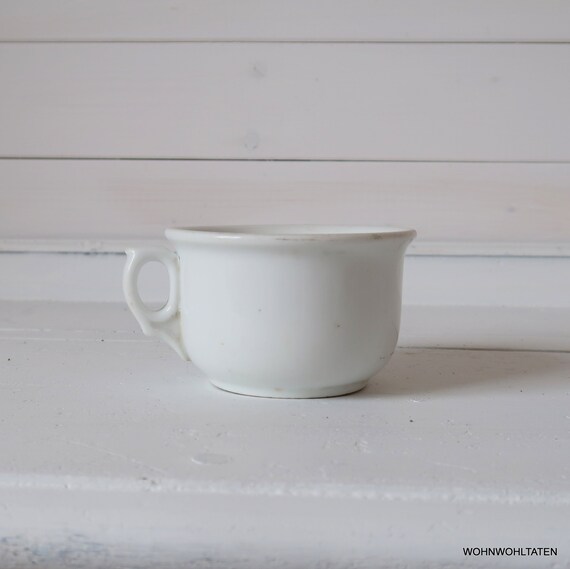 Antieke witte porseleinen mok koffiebeker zonder - Etsy Nederland