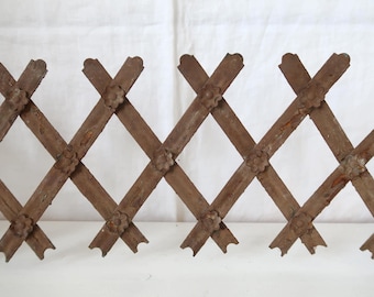 Vintage flower box lattice Large metal fence Rustic balcony planter holder Country Style garden edging farmhouse window sill