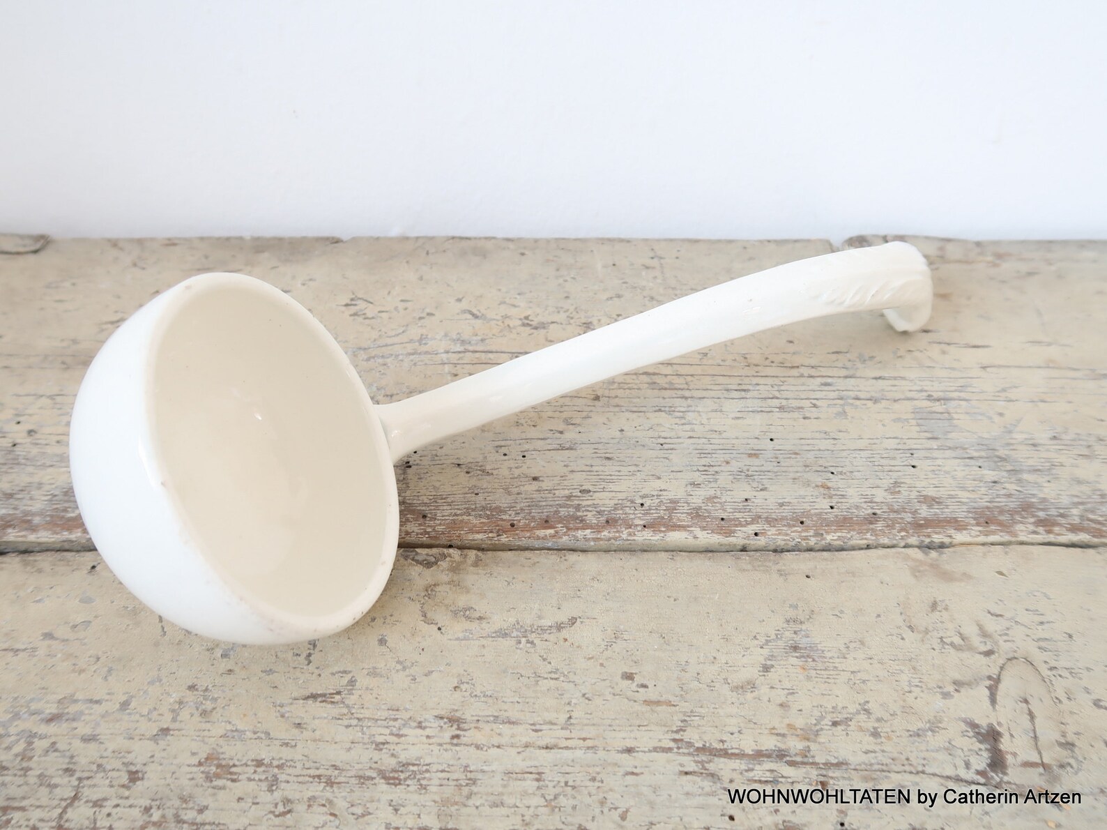 Antike weiße französische Keramik Schöpfkelle Große | Etsy