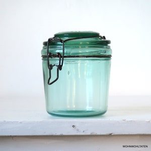 Green Glass Spice Bottle, Faceted