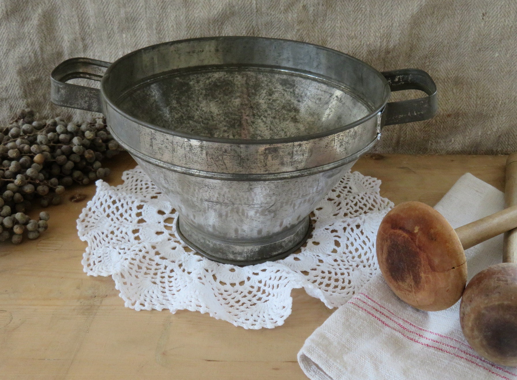 Antique Round Hair Sieve With Handles Vintage Strainer on Etsy