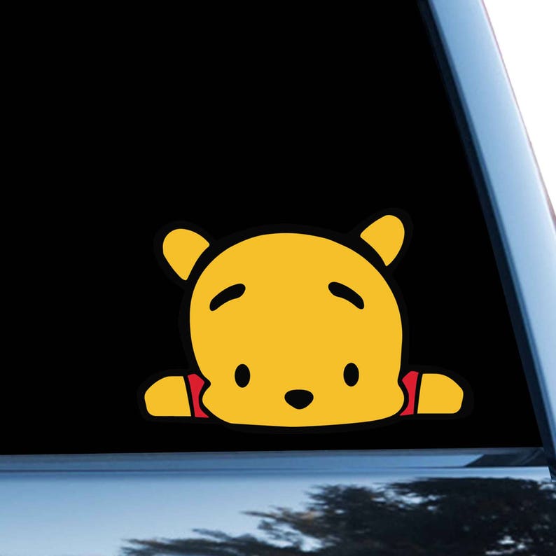 Pooh Car Sticker Disney Bumper Sticker Window Decal Vinyl Etsy