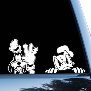 Calcomanía de coche Disney Car Sticker Car Bumper Pegatina de vinilo Disney Donald Bumper Calcomanía de ventana de calcomanía Disney Window Goofy Z 1204