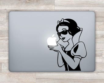 Disney MacBook Decal Snow White MacBook Sticker Apple Logo Decal Vinyl Stickers MacBook Pro Retina MacBook Air Disney Decal Laptop Z 1121