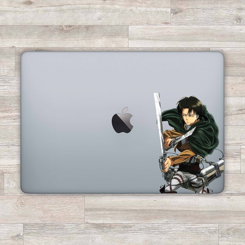 Levi MacBook decalque MacBook adesivo anime MacBook ar MacBook pro retina 2016 portátil decalque adesivo anime adesivo eren mikasa d 1402 imagem 1
