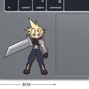 Final Fantasy MacBook Decal Cloud MacBook Sticker MacBook Pro MacBook Retina MacBook Air Touchpad decal Final Fantasy Cloud Vinyl D 0672 image 1