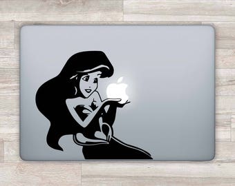 MacBook Decal Disney Ariel MacBook Sticker MacBook Pro Retina 13 15 MacBook Air Apple Logo Laptop Decal Laptop Sticker Little Mermaid Z 1400